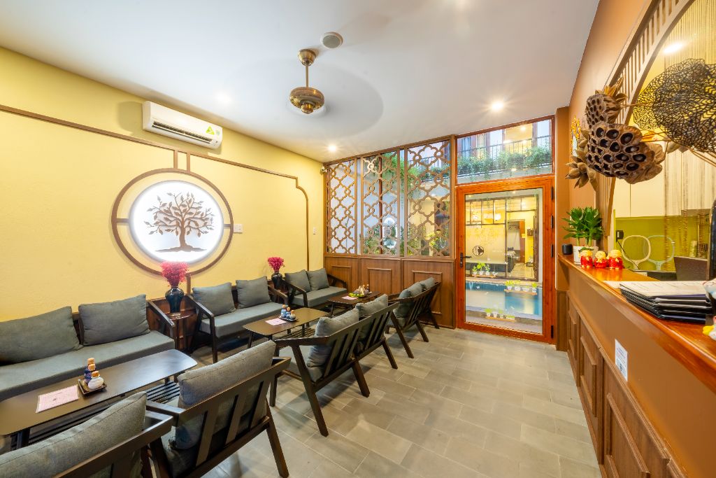 Reception and lounge at Lemon Tree Spa Hoi An